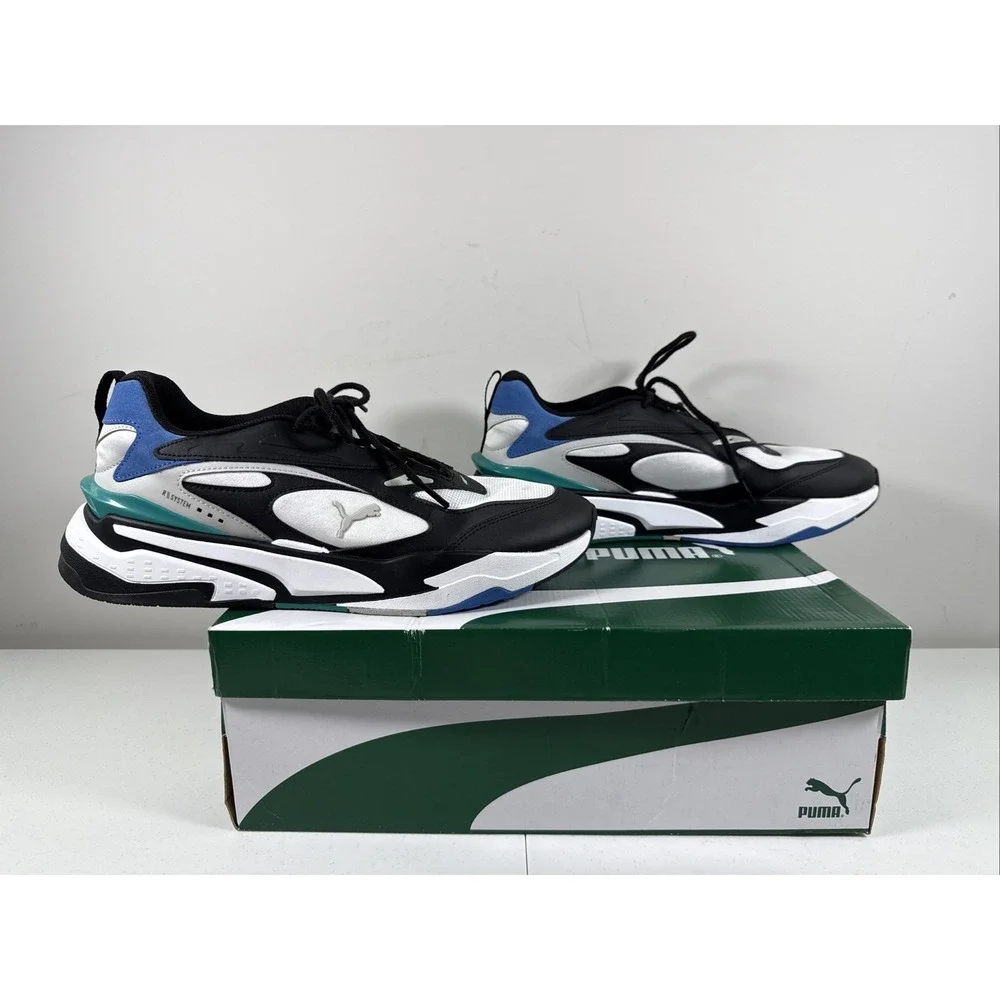 Puma RS-Fast Mix Star Sapphire White Black Teal Size‎ 12 Men's 375641_02 Sneaker